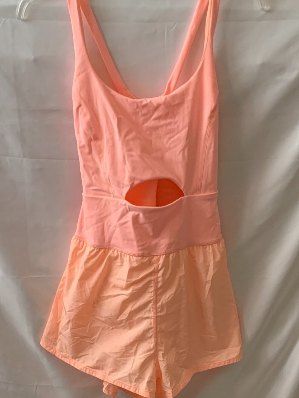FREE PEOPLE MOVEMENT Righteous Runsie Romper in Neon Coral Sz LARGE